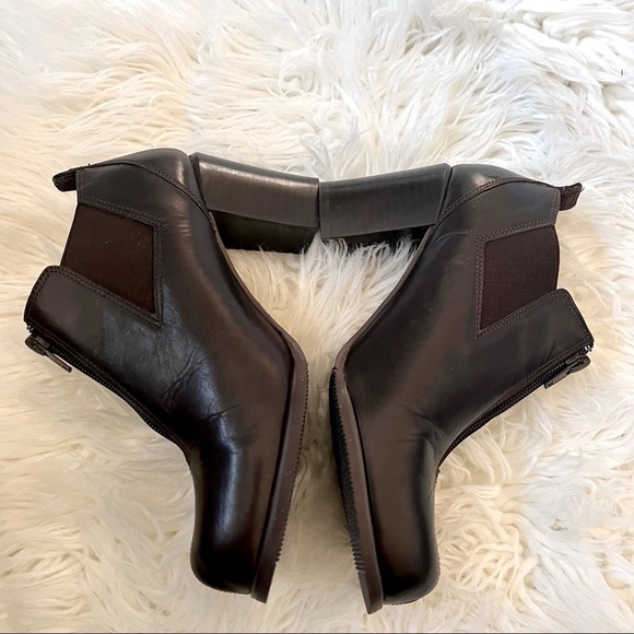 ALIBI Brown Leather Zip up Front Booties Size 6 1/2 - Picture 2 of 6